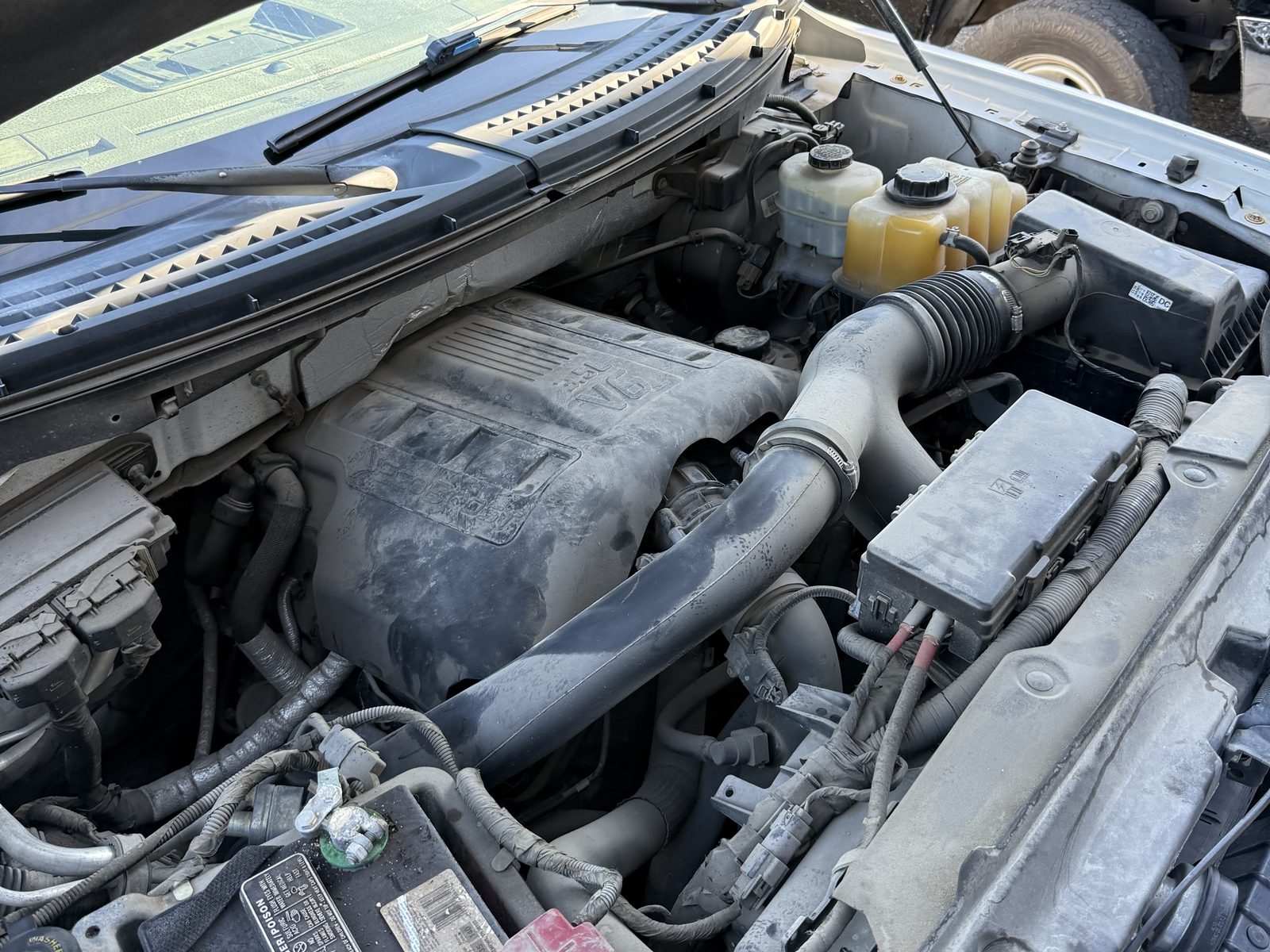 Dusty engine bay