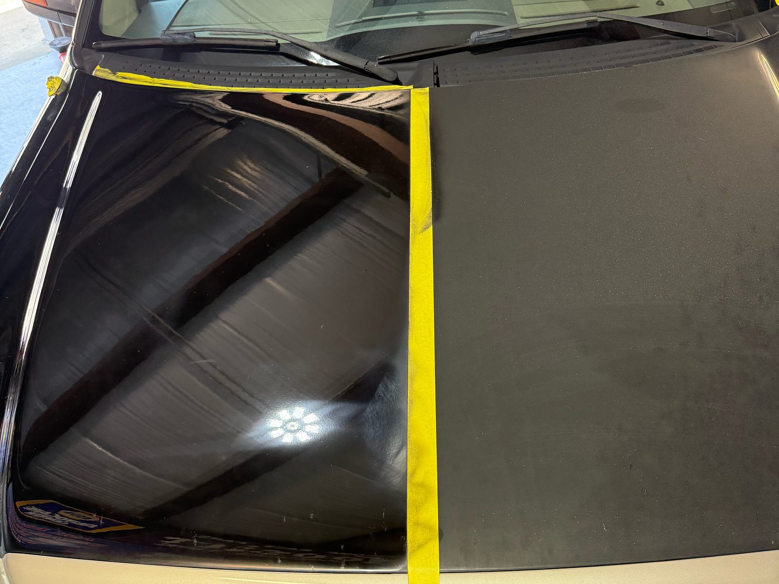 F-150 hood half corrected, half oxidized