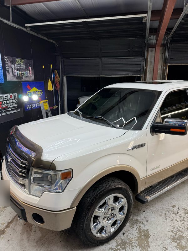 Finished white F-150 with tint