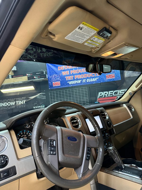 F-150 windshield seen from the driver seat