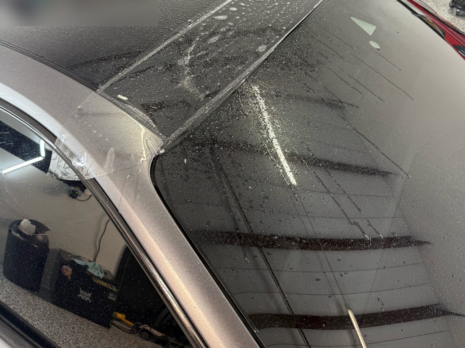 PPF being laid on the 911 roof